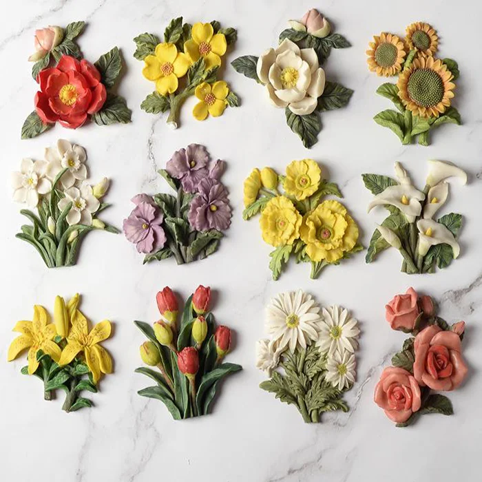 Free Samples Dry Flower Fridge Magnets Campanula Flower 3d Resin Refrigerator Magnets for Sale