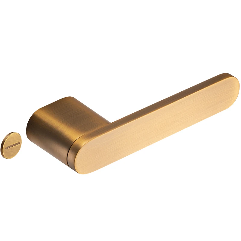 New Minimalist Privacy Access Simple Design Door Knob Yellow Bronze Bathroom Knob High Standard Interior Door Lock Set