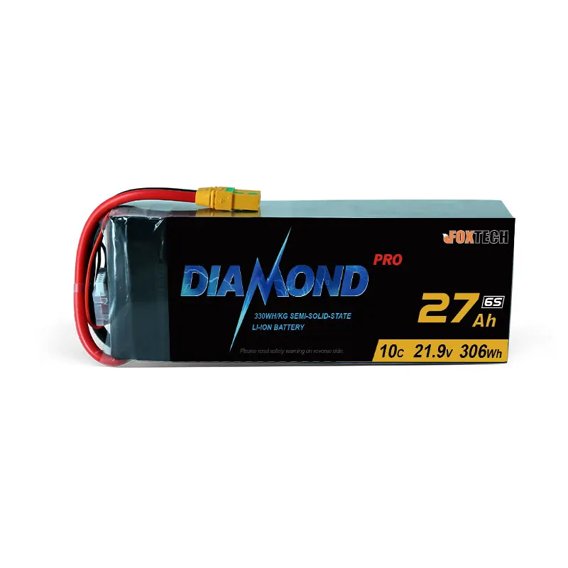 Diamond Pro 330wh/kg 6S1P 21.9V 27Ah 33Ah 36Ah High Energy Density Semi Solid State Li-ion Battery Pack UAV Solid-state Battery