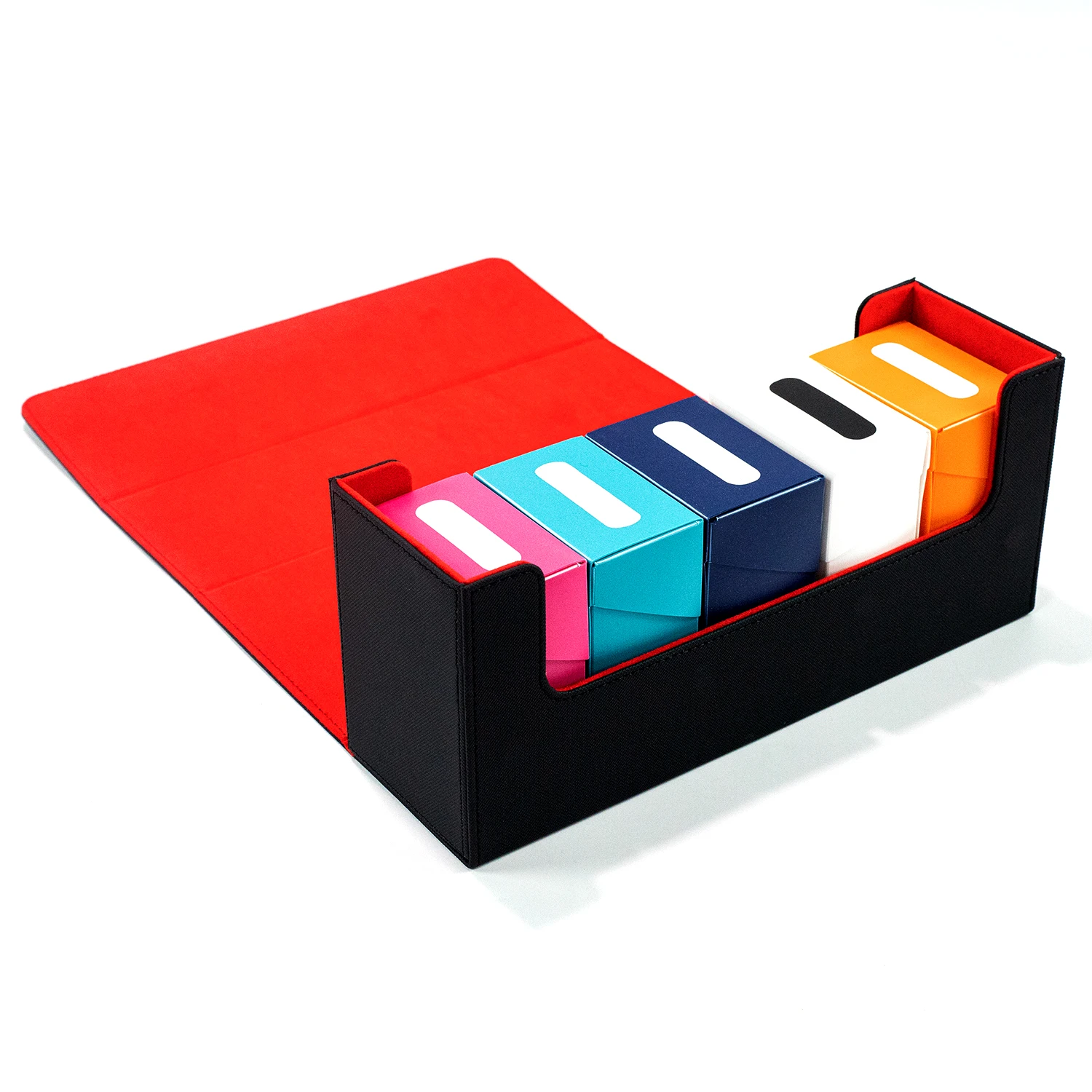PU Card Storage Case Waterproof Leather Deck Box Protective Holder Removable Compartment for Collecting