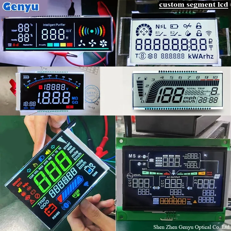 Customized Inverter Lcd Tn Stn Htn Va Digit Lcd Screen 7 Segment Monochrome Custom Lcd Display For Thermostat/Energy Meter