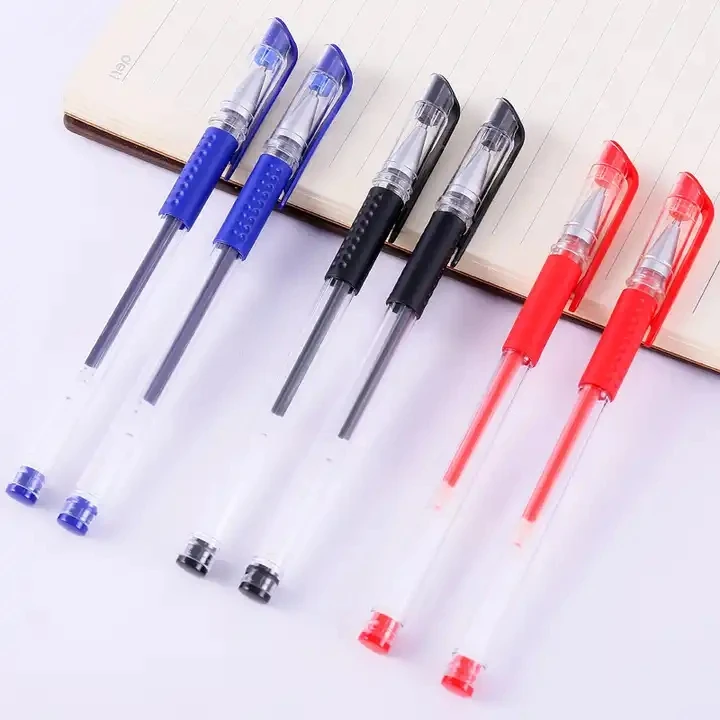 Wholesale Cheapest gel pen Custom with logo 0.5mm blue gel pens  black red colour gel pen