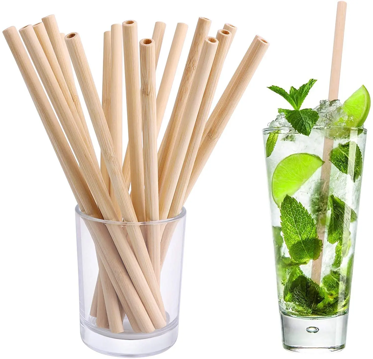 Custom design 100% food grade Natural disposable drinking bamboo straws for restaurant coffee shop