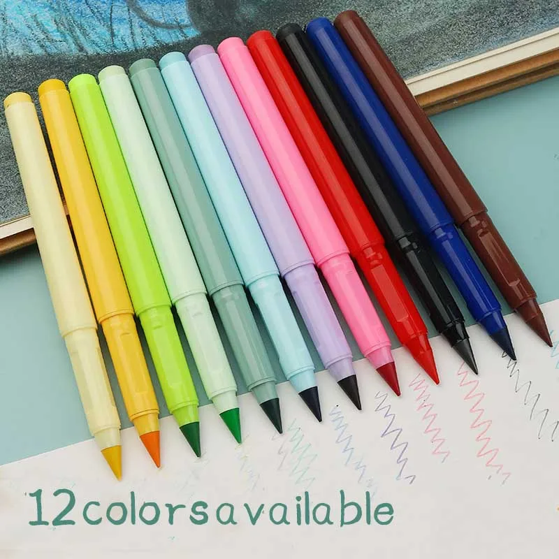 New Design Inkless Everlasting Color Pencil 12 Colors Infinity Eternal Erasable Personalized Colored Pencils For Drawing