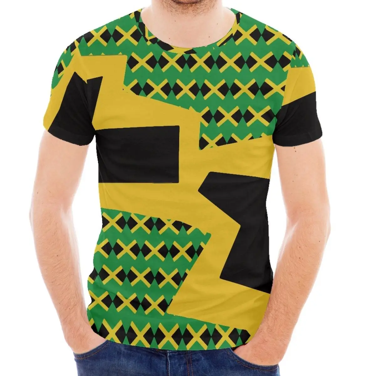 Sublimation T Shirt Drop Shipping Products 2023 Luxury Jamaican Flag Designer Men Clothing High Quality Comfort Polyester Tops