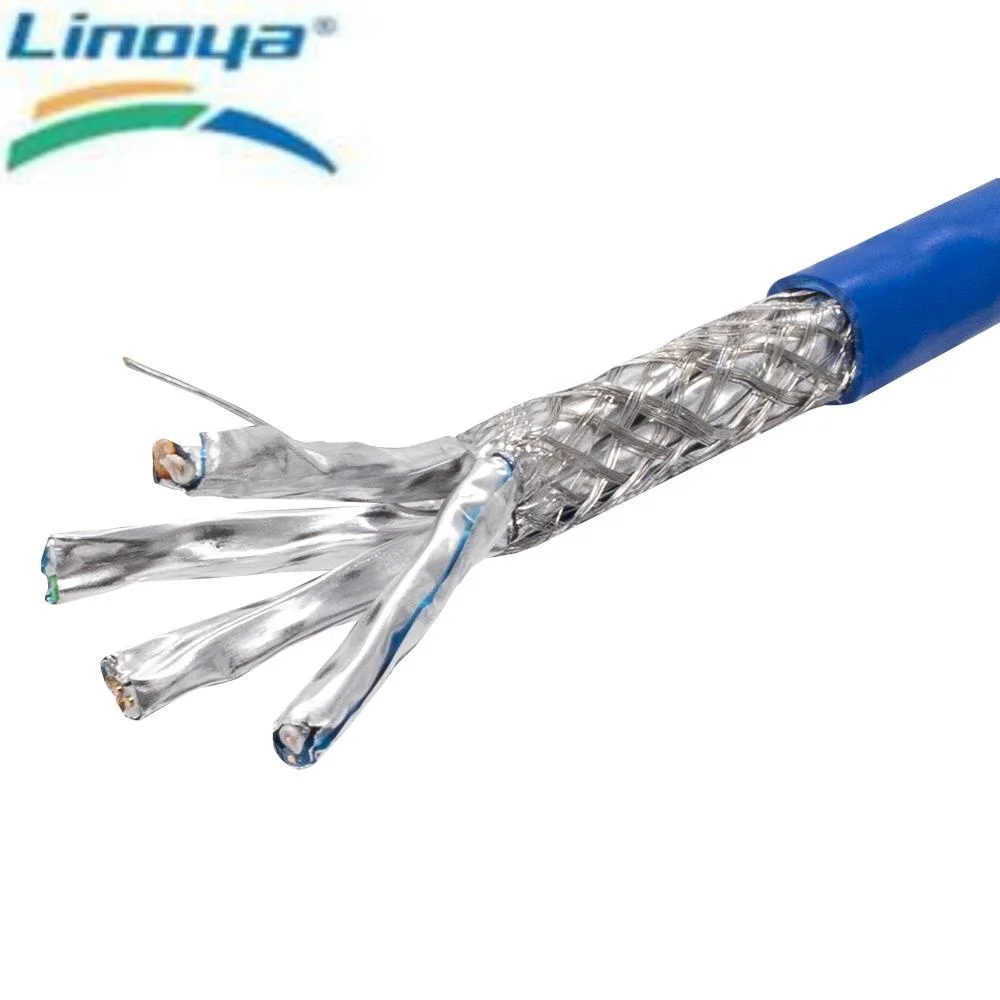 LINOYA 1000mhz Cat7 22awg PVC Cat7 Network Cable Bare Copper Indoor/ Outdoor Lan Communication Cable Data Cable