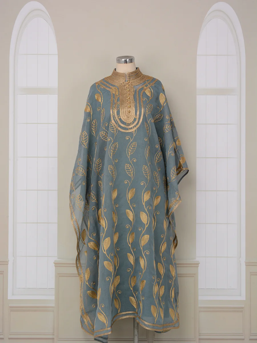 Gold Embroidered Muslim Abaya for Women Morocco Caftan 2024 New Robe Vest 2 Piece Set Islam Clothing Turkey Dress Ramadan
