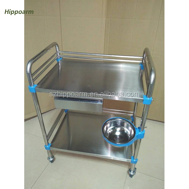 
stainless trolley with drawer for hospital clinic 