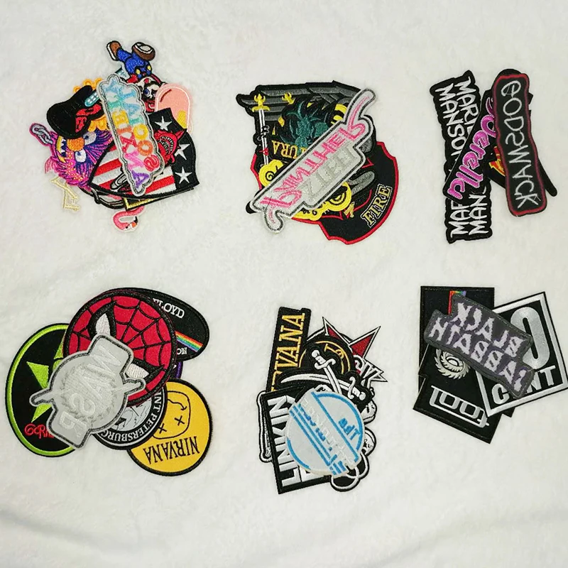 Customized cool designer  logo ironing and pressing on embroidery badges patches for jackets patch