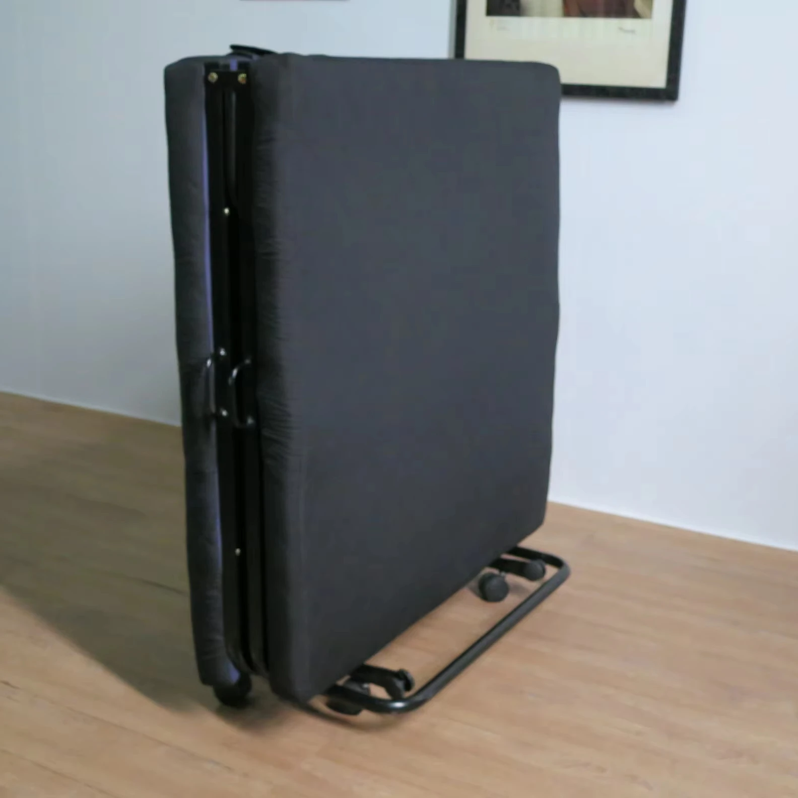 Multi-Function Adjustable Folding Bed with Wheels Home Apartment Full Structure Reclining Sofa Bed Hotel Furniture Metal Frame