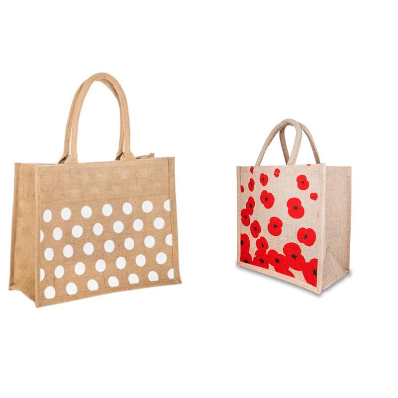 custom jute products of bangladesh printed logo reusable laminated non woven fabric fashion tote gift jute packaging bag for sho