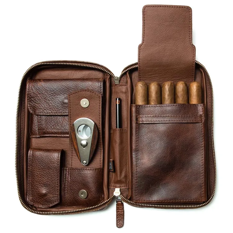 Morden 3 CT Handmade Pu Leather Cigar Case