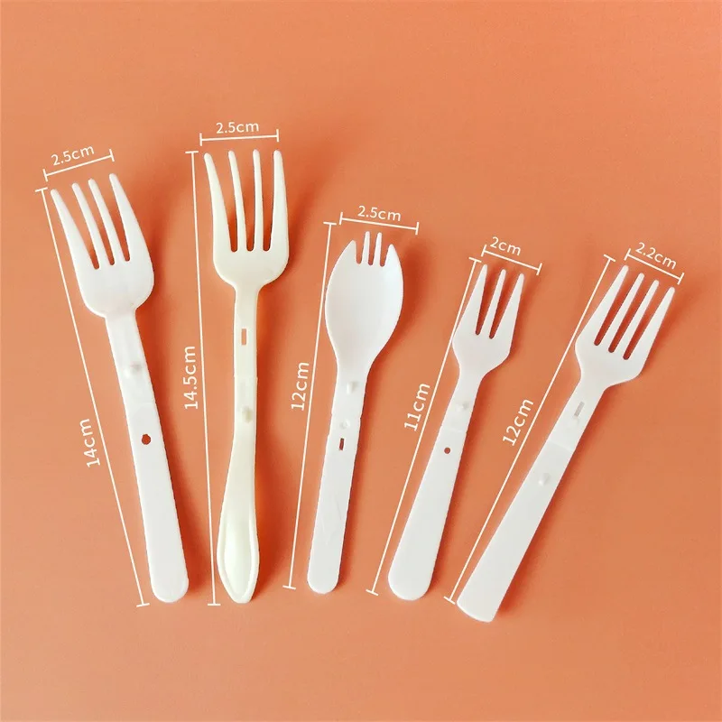 Direct Selling Individually Packed Thickened Fork and Spoon Disposable Plastic PP Folding Fork