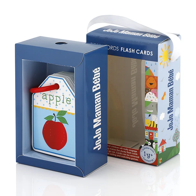 Custom Design Paper Memory Playing Game Card Custom Printed Educational Flash Cards with Window Box
