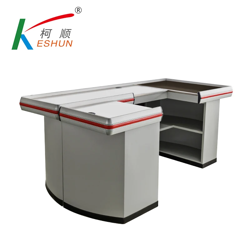 Supermarket Customized  Checkout Counter Cashier table desk Cash Deskfor sale