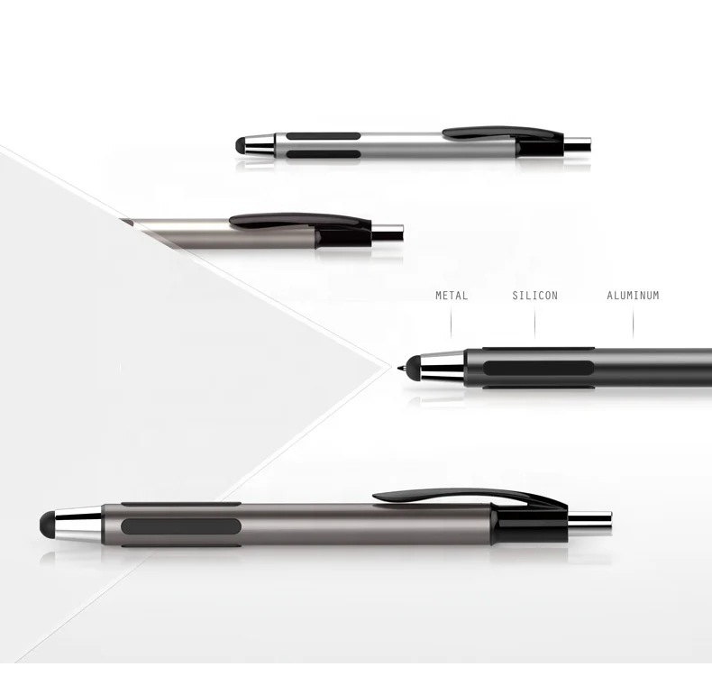 Оптовая продажа, шариковая ручка с логотипом на заказ, металлический стилус, емкостный сенсорный экран, шариковые ручки той же стороны с индивидуальным логотипом, рекламные