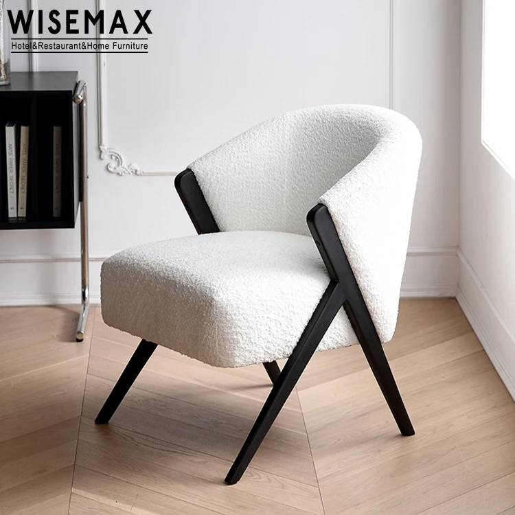 Оптовая продажа, высококачественный тканевый стул для отдыха в вестибюле отеля, деревянный декор, модный стул для отдыха