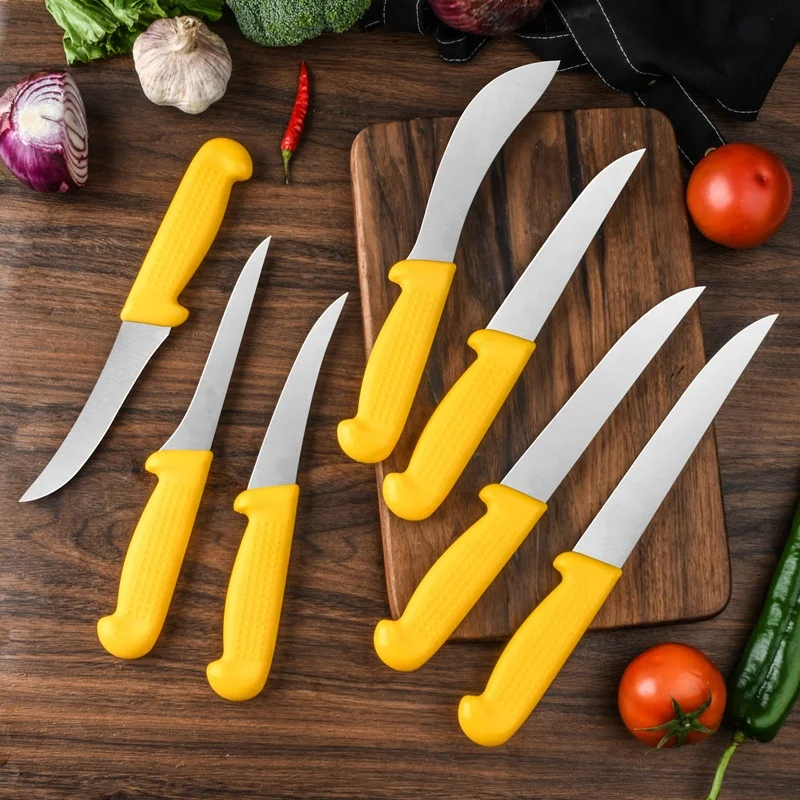 Good quality stainless steel butcher knife slaughter fish boning filet meat slicer kitchen knife with pp handle