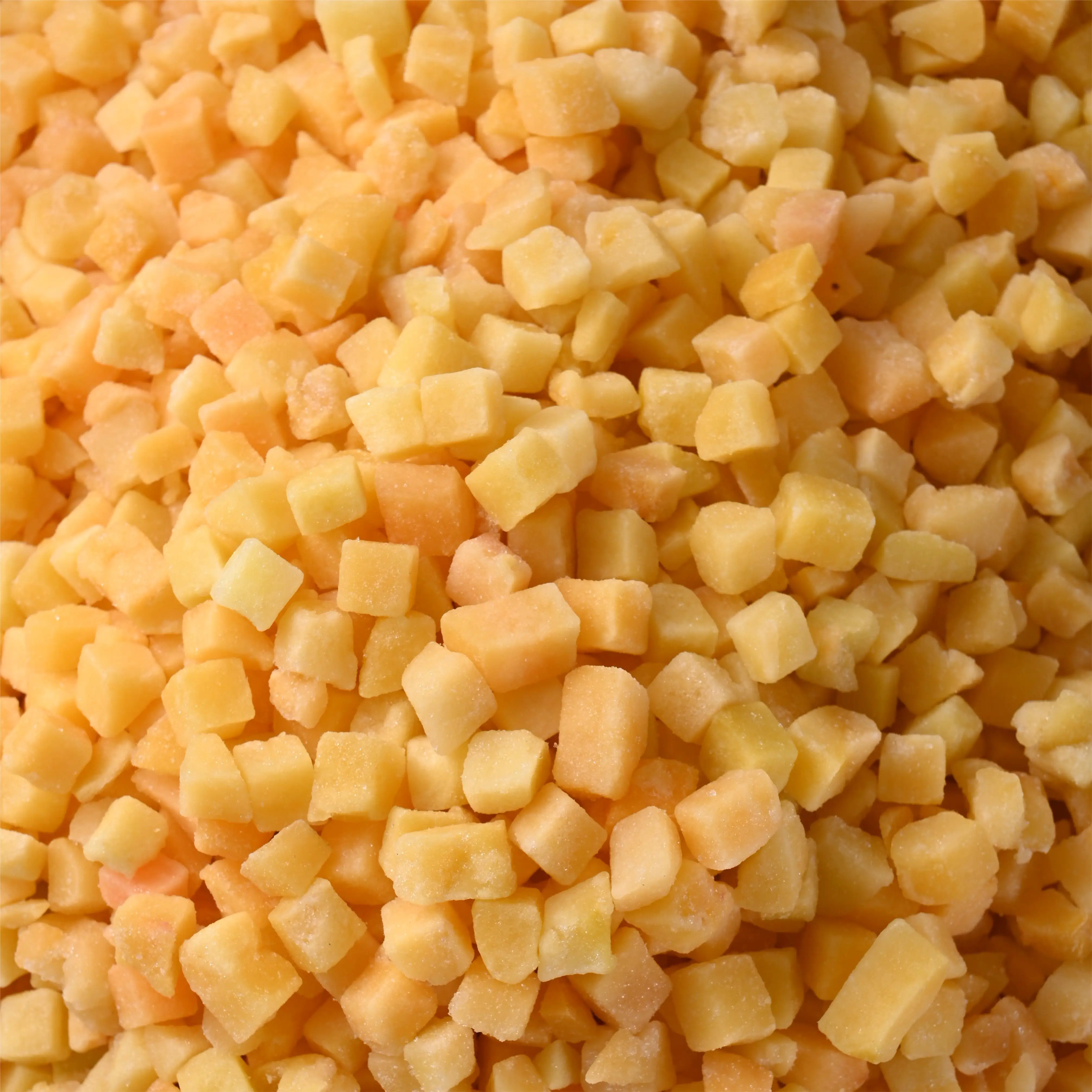 IQF Wholesale fruit frozen yellow peach dices Quick frozen high-quality yellow peach dices