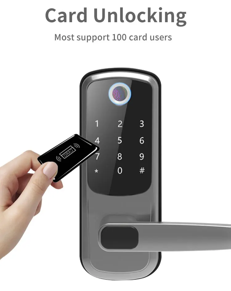  Алюминиевый ttlock печатная плата цифровая клавиатура ручка ключ карта отпечаток пальца Wi-Fi код времени умная дверь биометрический Интеллектуальный bt