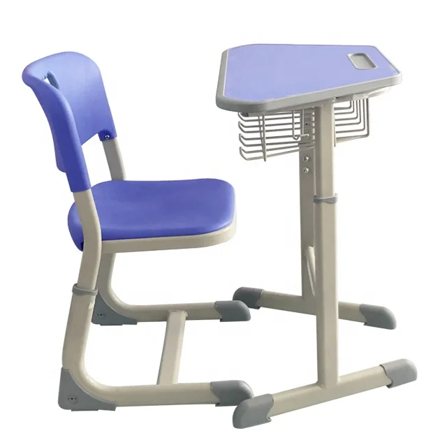 Hexagonal metal adjustable  school sets University Desk And Chair Classroom Table And Chair