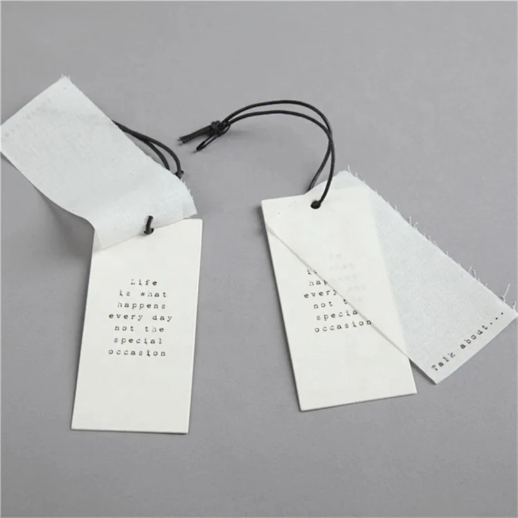 Printing Paper Custom Clothing Price Hang Clothing Label Plastic Tags For Garment