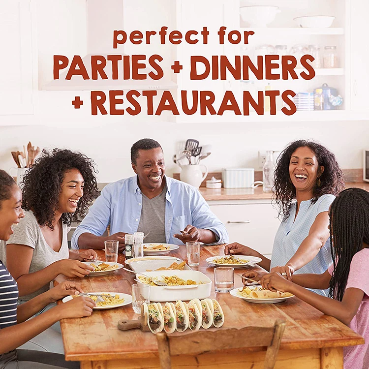 Custom logo 6 compartment single mexico stand plate tray eco friendly bamboo wood taco holder