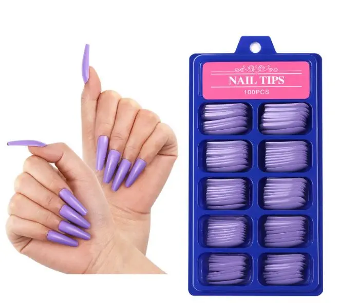Professional Factory 100 pcs/box New Colorful False Nail Tip Press On Tips For Nail Beauty