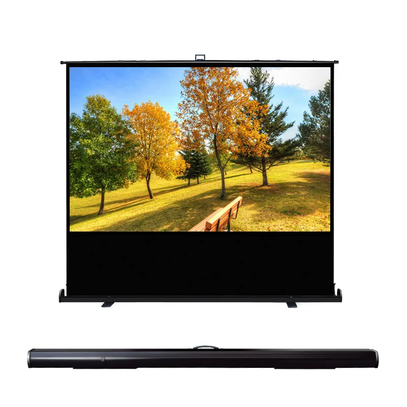 80 Inch Tension Floor Screen Ambient Light Rejecting Throw Laser 4k Projection Floor Screen