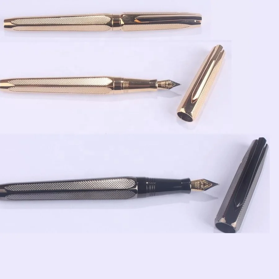 gun metal sivler or real gold high quality metal gift fountain pen