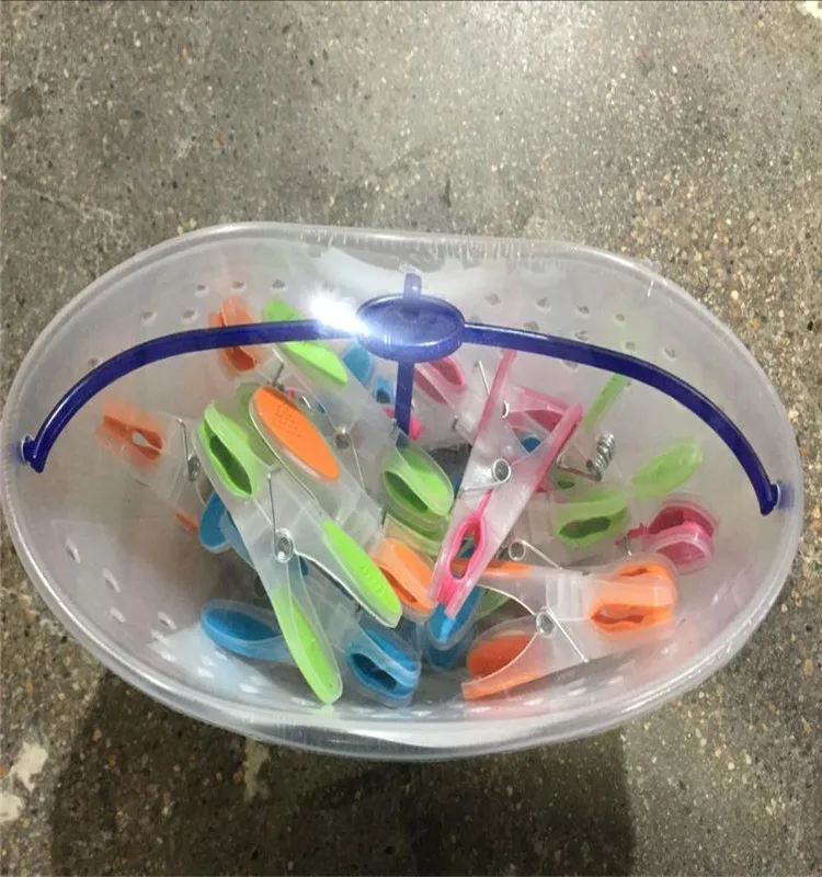 high quality hold all kinds of small sundries clothes pegs with plastic basket pegs in basket