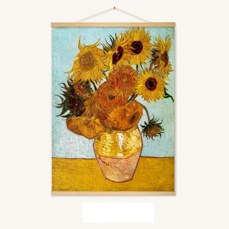 Оптовая продажа, Картина Ван Гога, Постер, деревянные рамки, настенный постер, вешалка, пользовательский художественный холст, печать