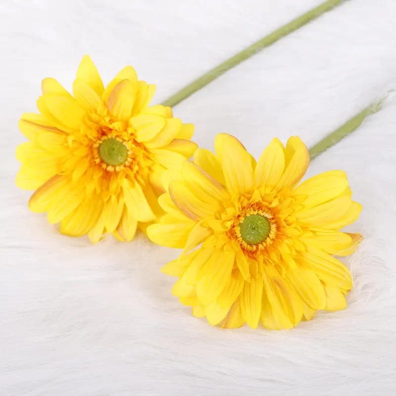High Quality Single Stem Chrysanthemum Artificial Real Touch Gerbera Daisy Flower For Wedding Home Decoration Table Centerpiece