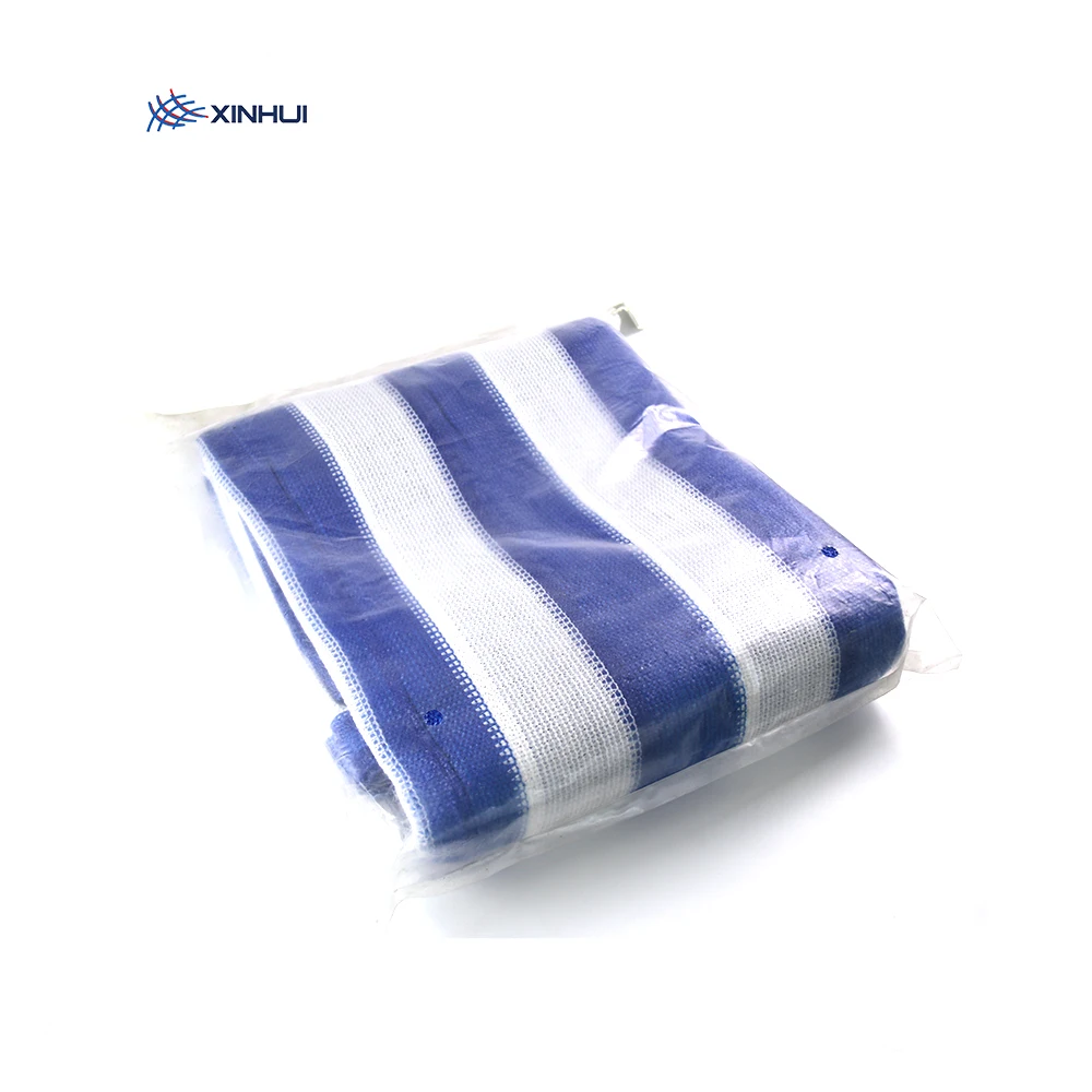 Blue and White Stripes Plastic Garden Sunshade Net Fireproof Balcony Privacy Screen Balcony Netting