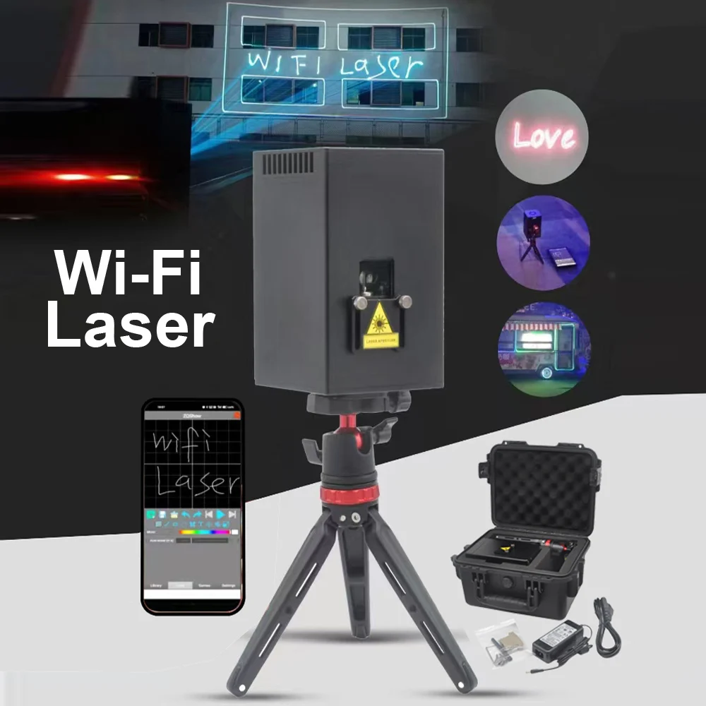 WIFI Handwritten Animation Laser Light 3W RGB laser animation pc controlled DIY disco lighting