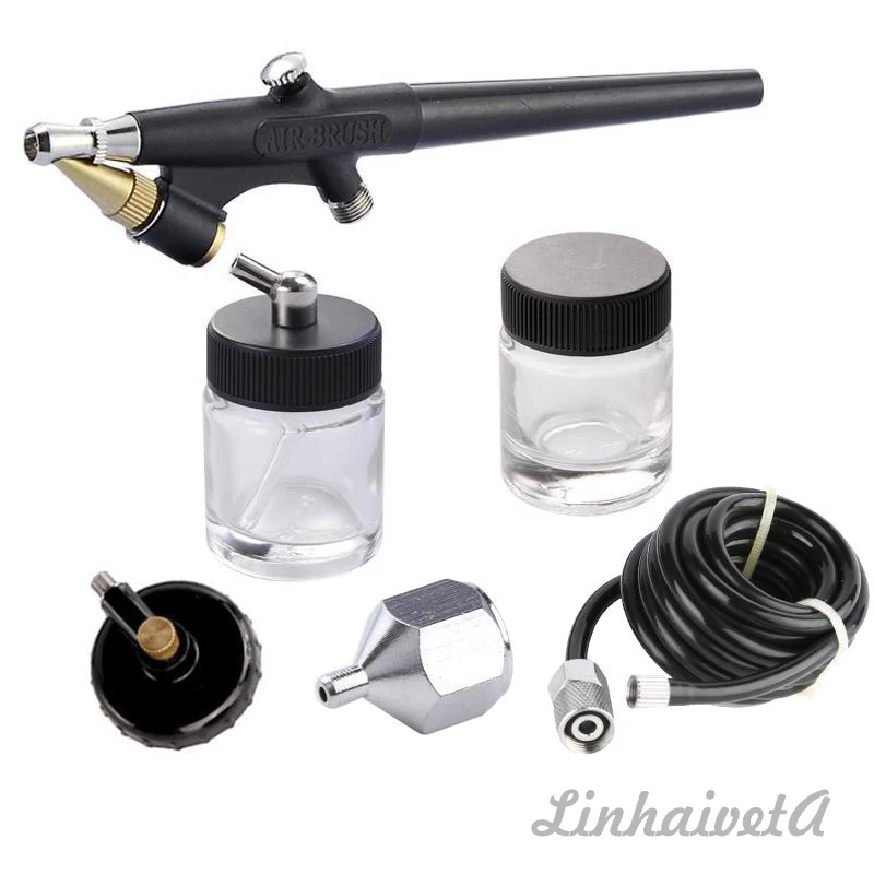
LinhaivetA Single action hobby airbrush kit mini spray gun air brush set 