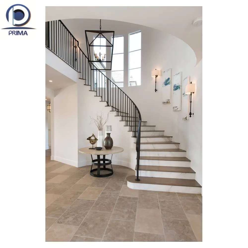 Prim Affordable Wrought Iron Commercial Staircase Popular Style Used Residential Curved Stairs For Sale