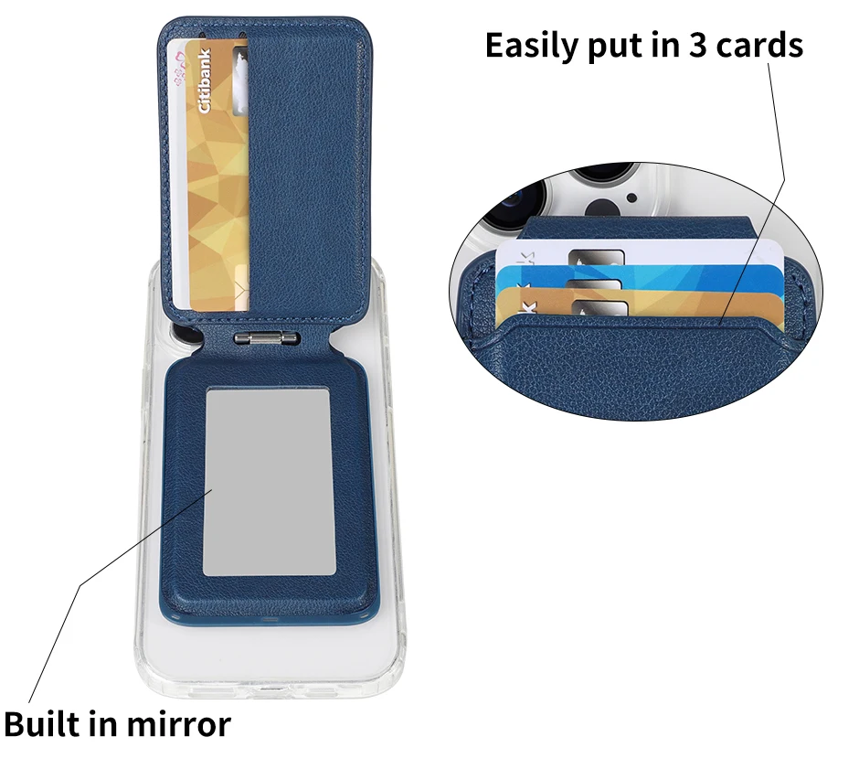 Phone Stand Bifold Wallet Slim Minimalism Cellphone Card Case Magsafe Magnetic Phone Card Holder