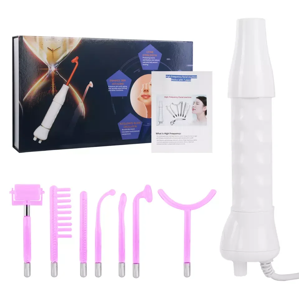 Portable Facial Beauty Wand High Frequency Infrared Face Lifting Machine 7 In 1 Hair And Skin Therapy Argon Face Beauty Wand