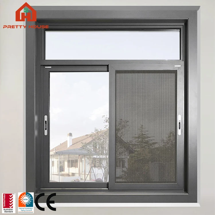 villa aluminum tempered glass window double glazing balcony sliding window