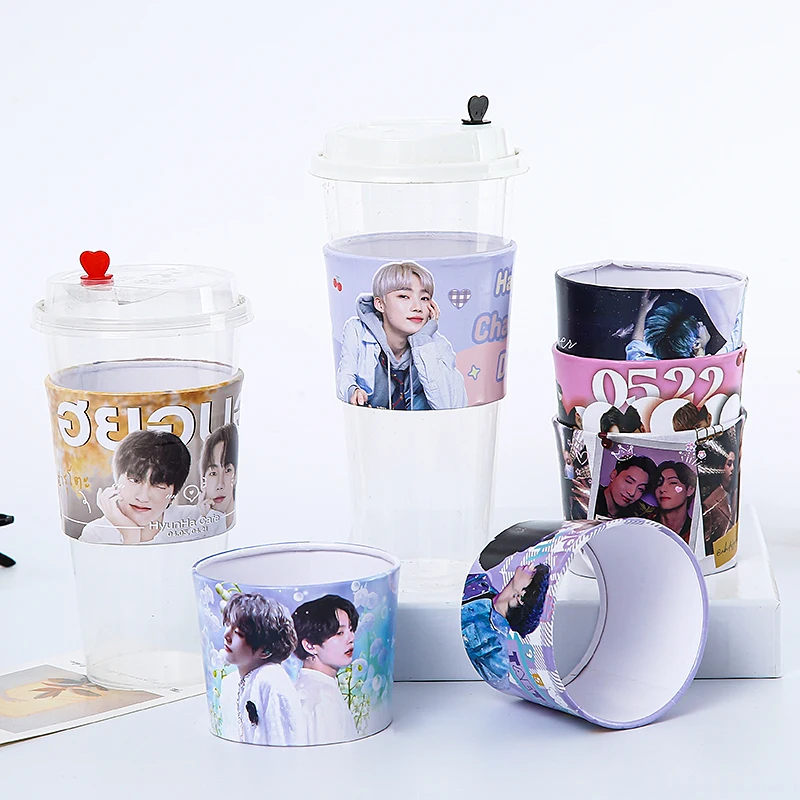 Custom kpop printed paper cardboard coffee air holder cup sleeve