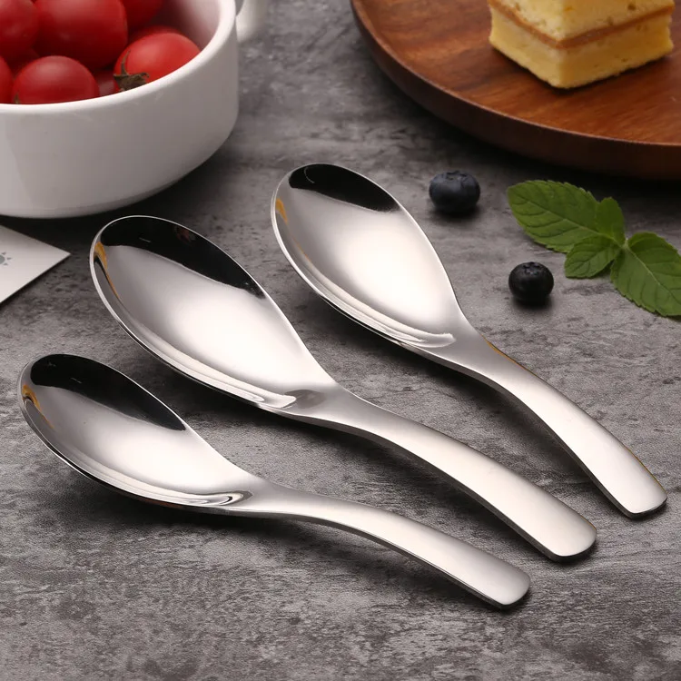 Best selling product high quality food grade 304 stainless steel big rice soup spoon reusable silverware set