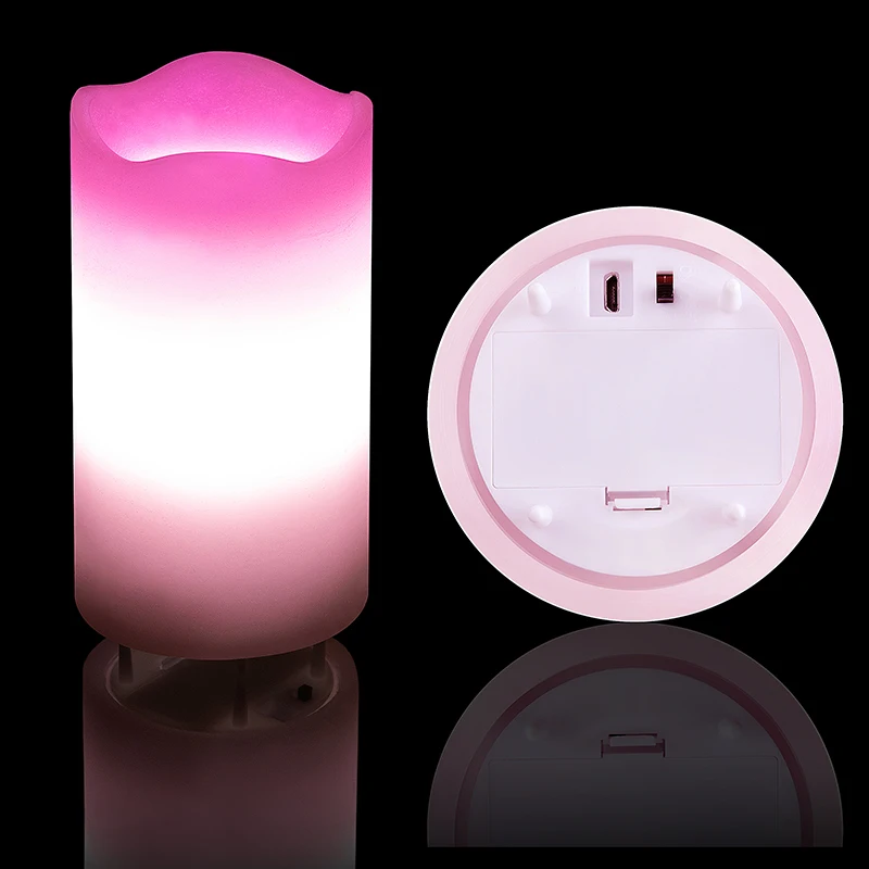KSWING LED Valentine Candles Romantic Pink Heart Projector Lights Night Light with Remote and Timer, candle light home decor