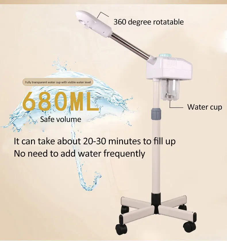 Hot Spray 2 In 1 Face Steamer Medical Aromatherapy Ozone Function Moisturizer For Salon Facesteam