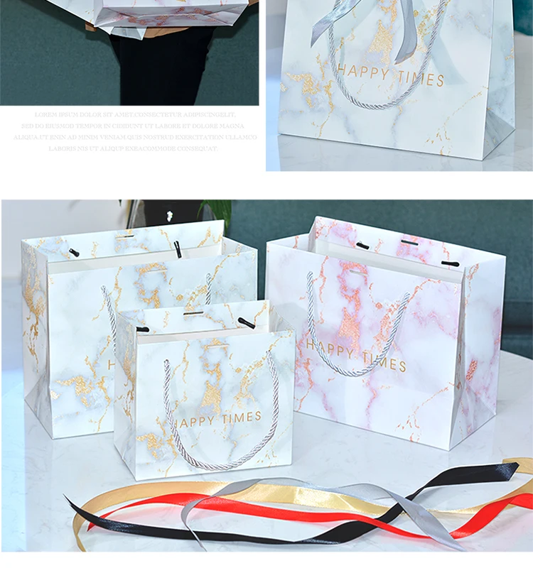 Wholesale Luxury Custom Printed Kraft Paper Shopping Bag with Handle