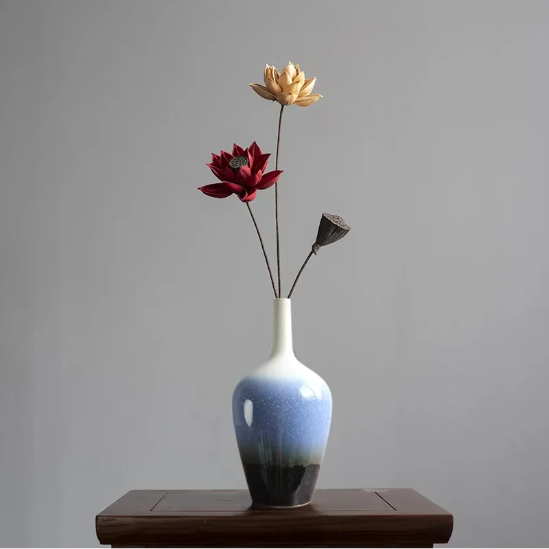 American style low price blue and white and black handmade pretty high quality ceramic jar