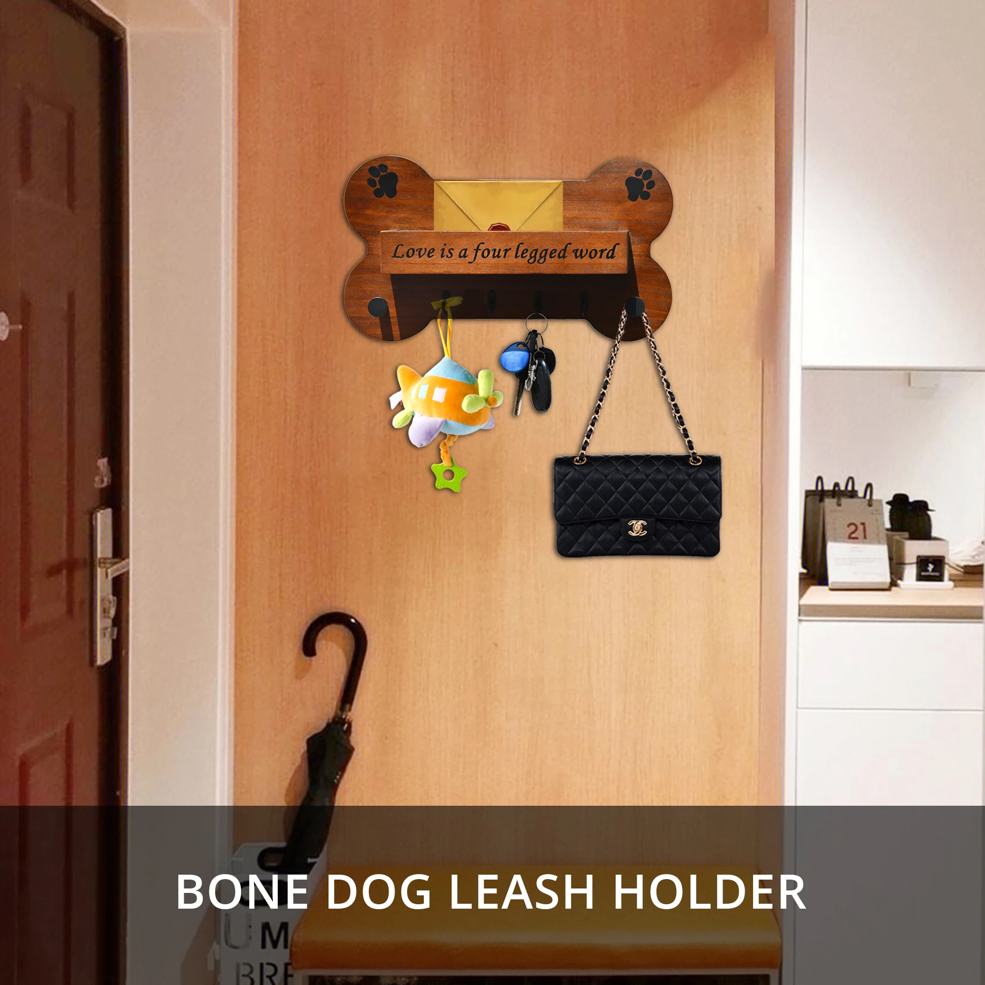 Key Holder Wooden Wood Key Mail Holder Wall-mounted Wooden Wall Mounted Shelf Home Decor