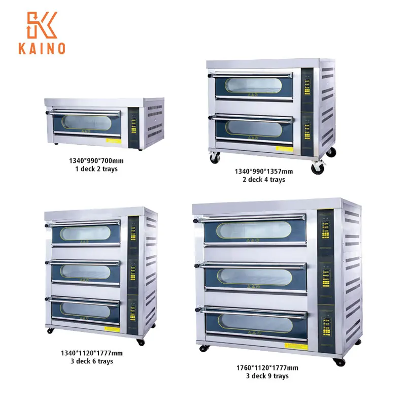 KAINO Commercial Baking Equipment 3 deck 6 tray Gas Electric Bakery Bread Deck Oven for Cake Pizza