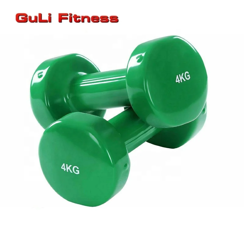 Customized Hex Vinyl Coated Dumbbells lb 5KG Cast Iron Urethane Dumbbells Set Gym Home Fitness Color Dumbbells