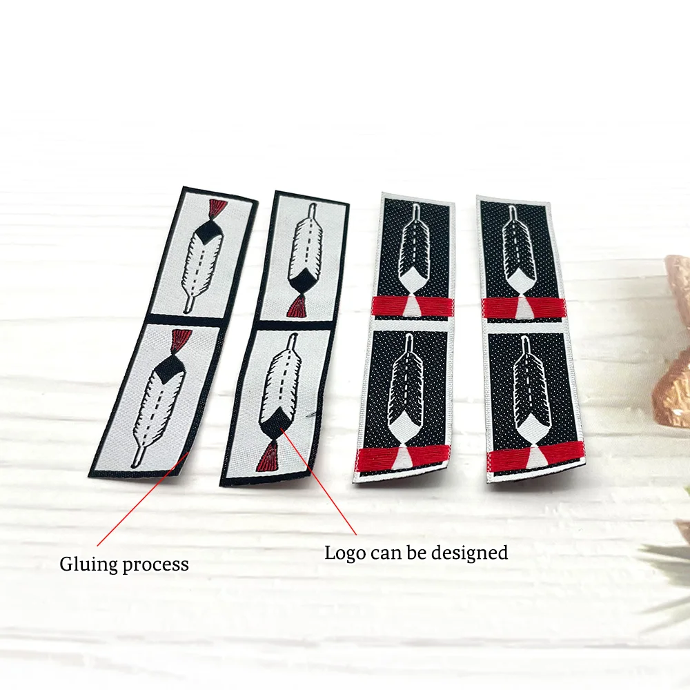 Изготовленная на заказ лента с рисунком рыбы логотип тканая этикетка производитель тканая этикетка для одежды